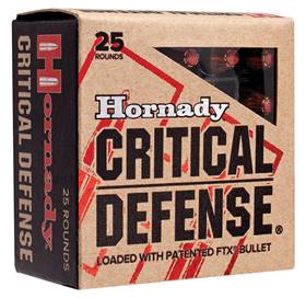 Hornady 90250 Critical Defense  9mm Luger 115 gr Flex Tip eXpanding 25 Bx/ 10 Cs